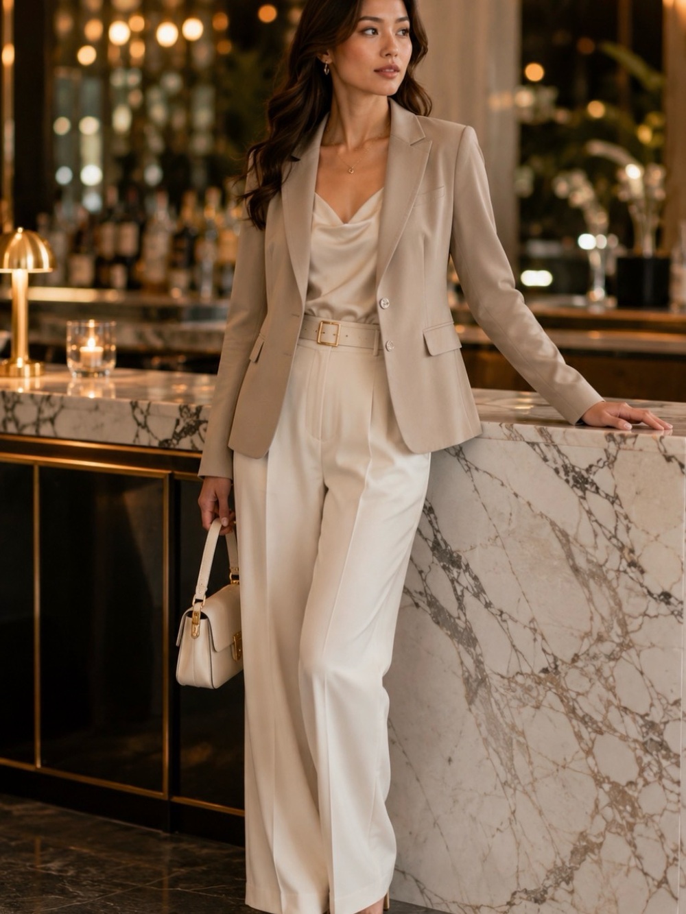 White House Black Market Taupe Blazer Size 14 Career Office Jacket - Picture 1 of 1